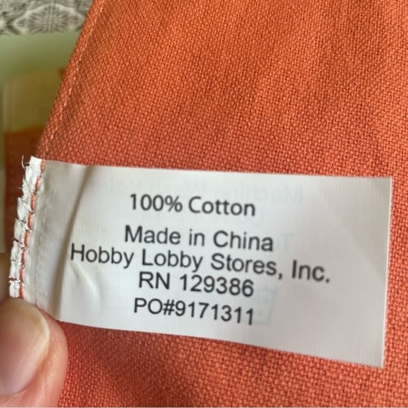 NWT Hobby Lobby “The Spring Shop” Peach Print Table Runner – 14"x72" - Picture 5 of 5